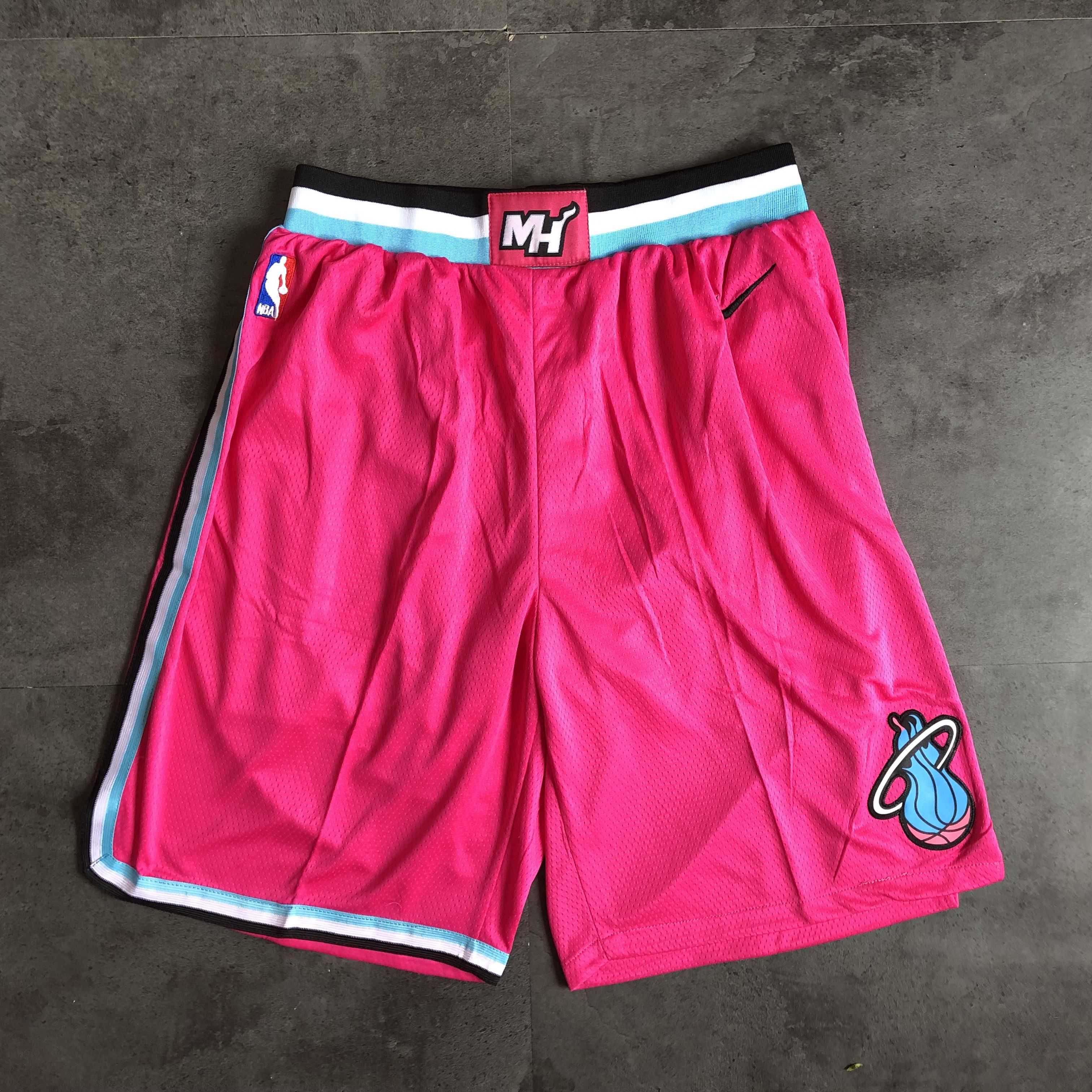 Men NBA Miami Heat Pink Nike Shorts 0416